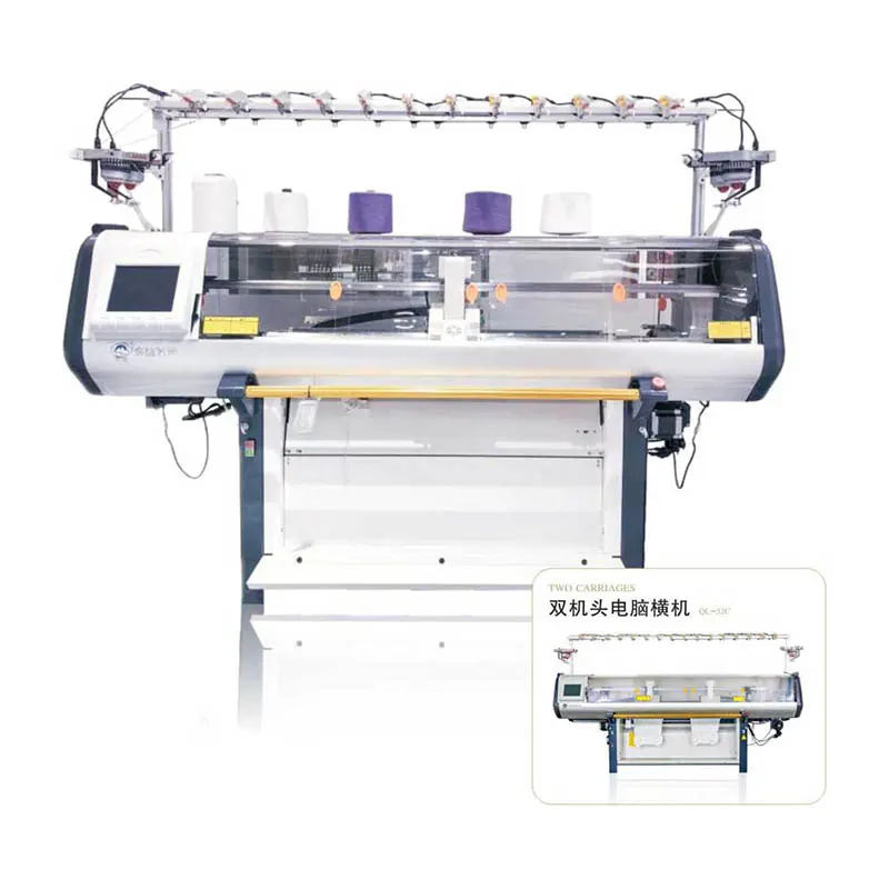 Computergesteuerte Flachstrickmaschine mit Doppelwagen-Einzelsystem